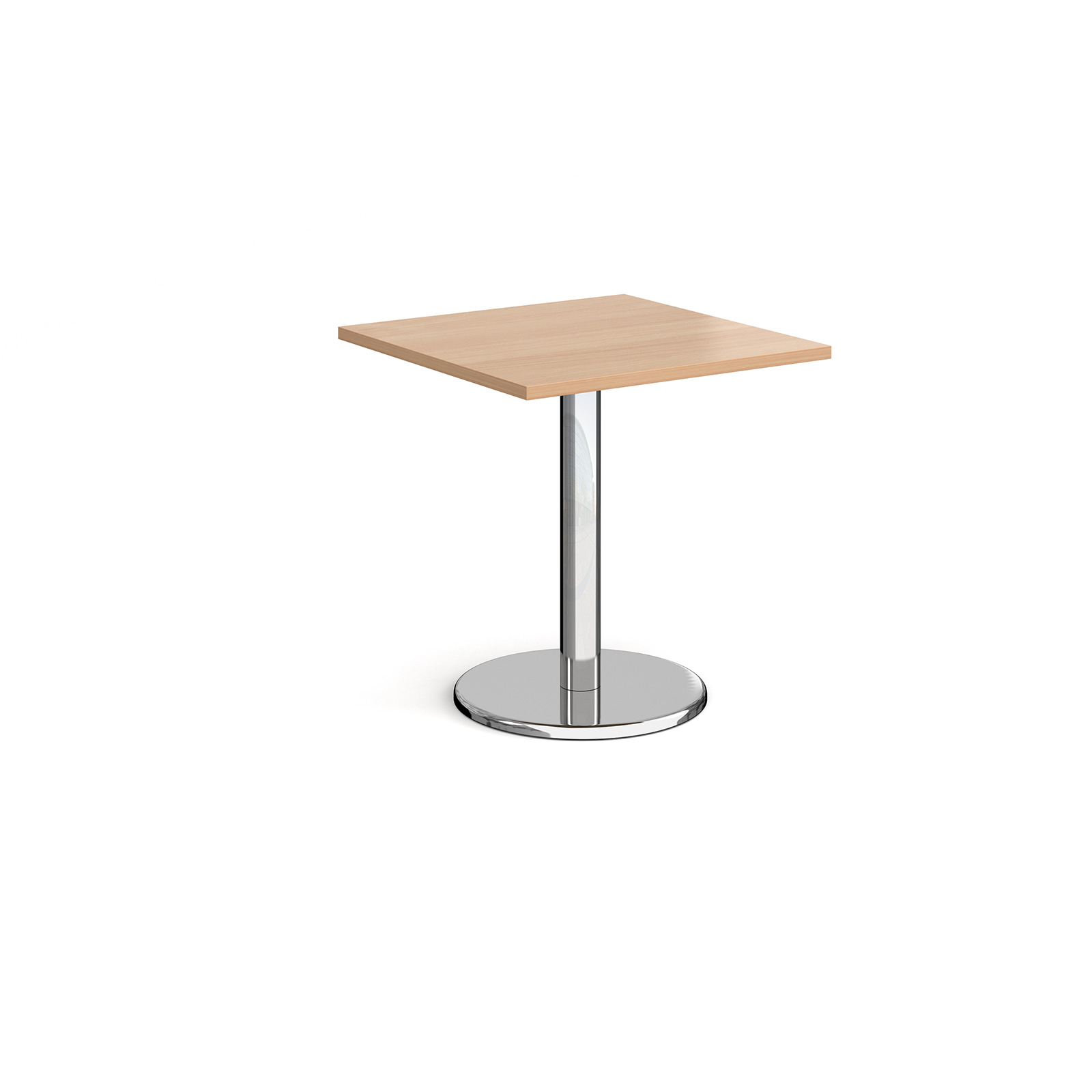 Pisa square dining table with round base